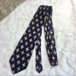 ALEXANDER LLOYD Red Blue Silk Tie Excellent